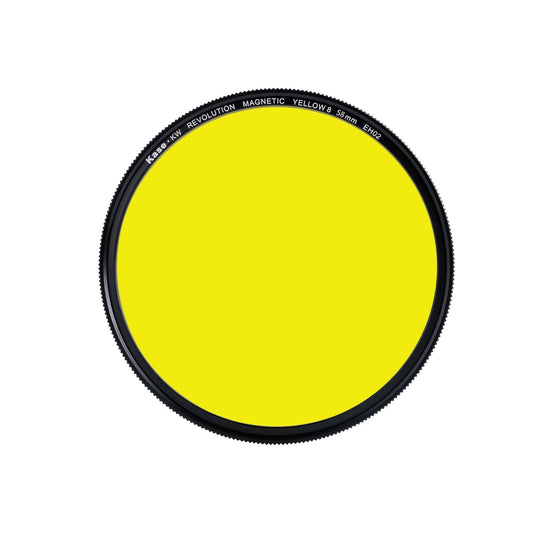 Kase Wolverine Revolution Yellow #8 Black & White Filter Magnetic Shockproof Tempered Optical Glass (58mm)