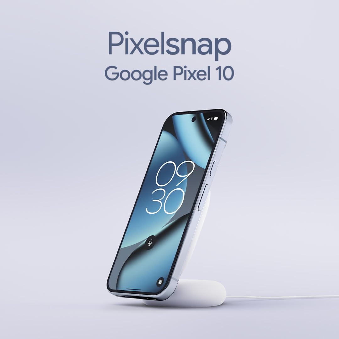 Google Pixelsnap Phone Charger with Stand - Fast-Charging 25W Qi2 Wireless Charger and Stand - Compatible with Pixel Phones and Qi-Certified Devices