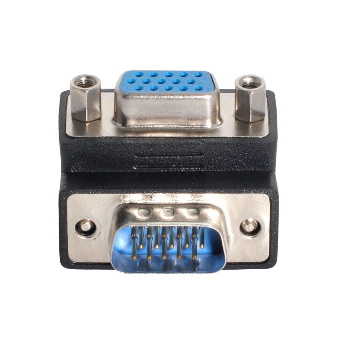 chenyang VGA Connectors,VGA SVGA D-Sub HDB15Pin Male to Female 90 Degree Down Angled Gender Changer Video Graphics Array Connector Adapter