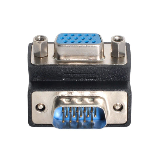 chenyang VGA Connectors,VGA SVGA D-Sub HDB15Pin Male to Female 90 Degree Down Angled Gender Changer Video Graphics Array Connector Adapter