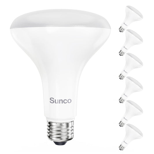 Sunco 6 Pack BR30 LED Bulb Flood Light, E26, 16W=100W, 3000K Warm White