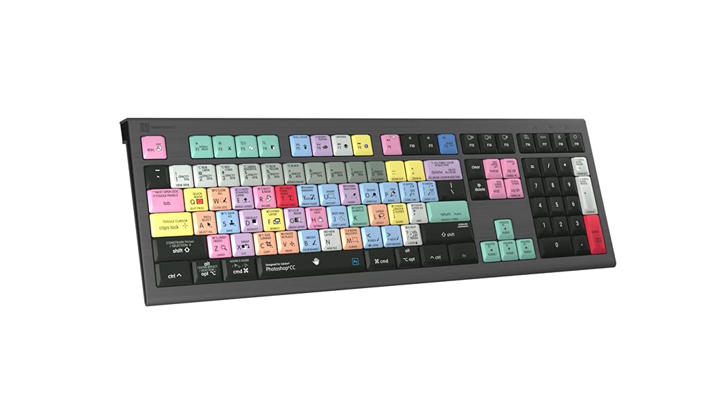 Logickeyboard Designed for Adobe Photoshop CC Compatible with macOS- Astra 2 Backlit Keyboard # LKB-PHOTOCC-A2M-US