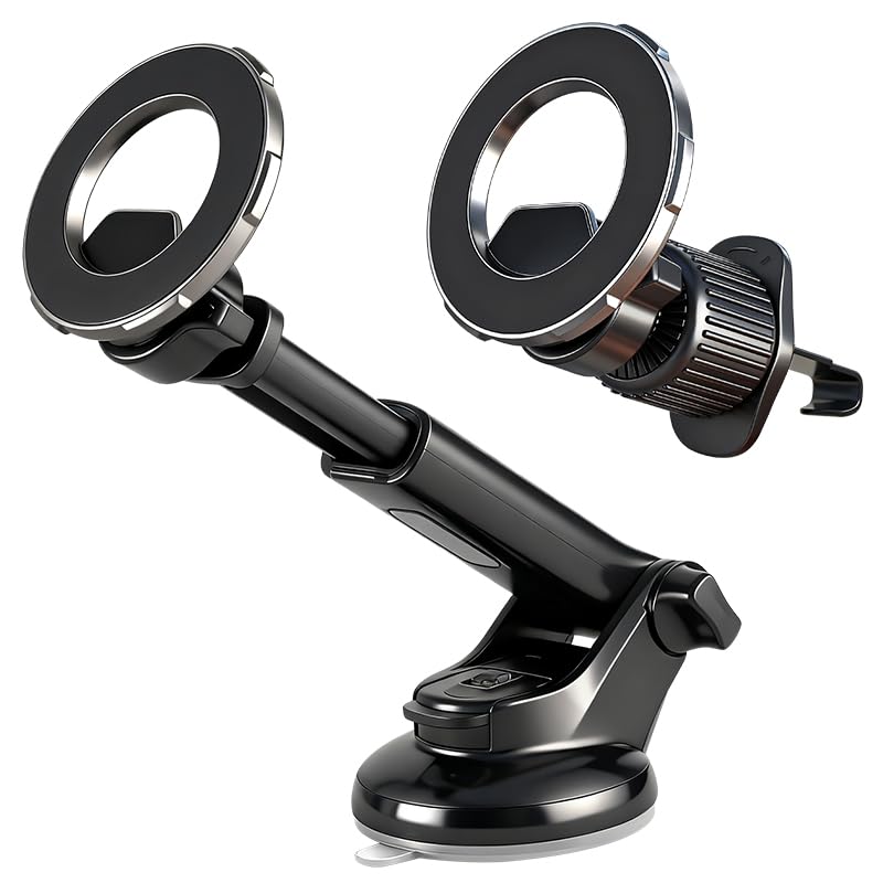 2026 Valentine's Day 3-in-1 Car phone holder?Windshield+AirVent+Dash?Car Phone mount [Strongest Suction & Stable Clamp Arm] 360° Adjustable cell phone