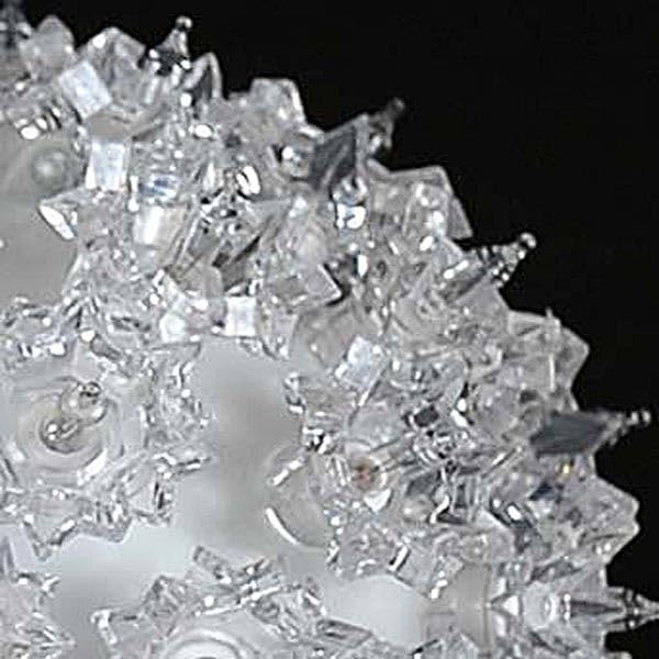 Novelty Lights 6in 50 Light Twinkling Starlight Sphere, Clear, Ornament Ball Light, 5ft Hanging Cord with S Hook, 12ft Power Cord with Stackable Plug