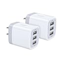 USB Wall Charger, Hootek 2Pack Wall Plug 3-Port USB Charging Station 3.1A Power Adapter Multi Port Quick Charger Block Cube for iPhone 17 16 15 14 13