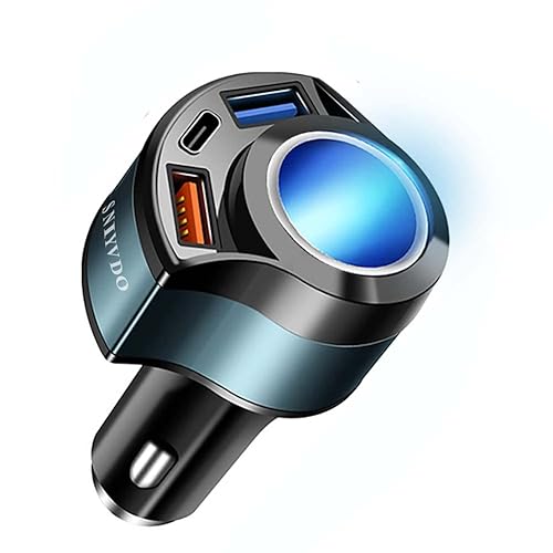 [4IN1&QC3.0] Cigarette Lighter Splitter Adapter, Car USB Charger Adapter Multi Port, 12V-24V Car Adapter Compatible with iPhone 16 Pro