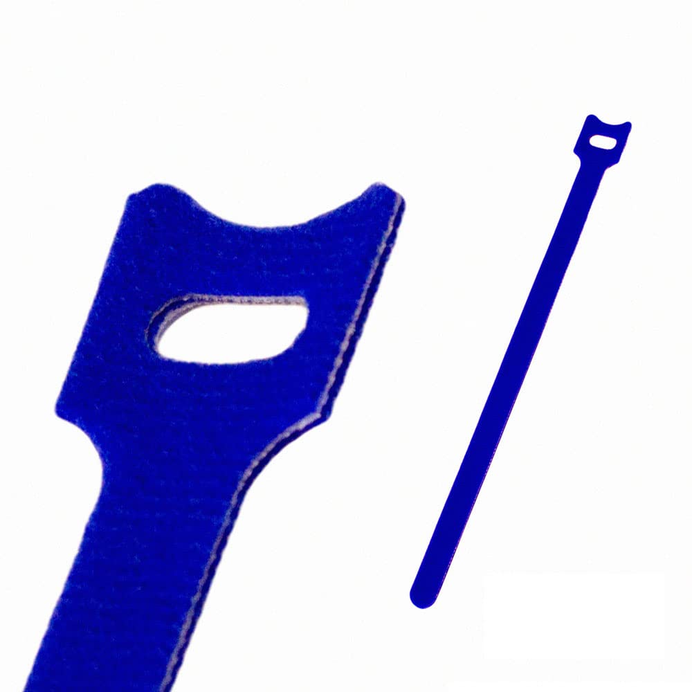 NavePoint 10 Inch Hook and Loop Reusable Strap Cable Cord Wire Ties 50 Pack Blue