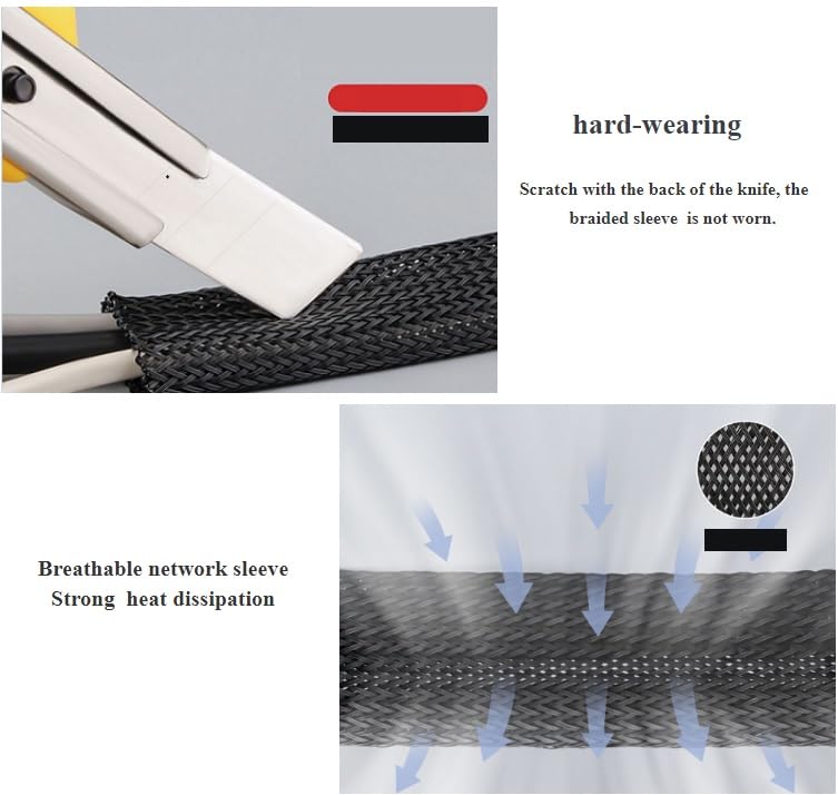 10ft - 1/2 inch Cord Protector Wire Loom Tubing Cable Sleeve Split Sleeve for USB Cable Power Cord Audio Video Cable - Management for TV Computer