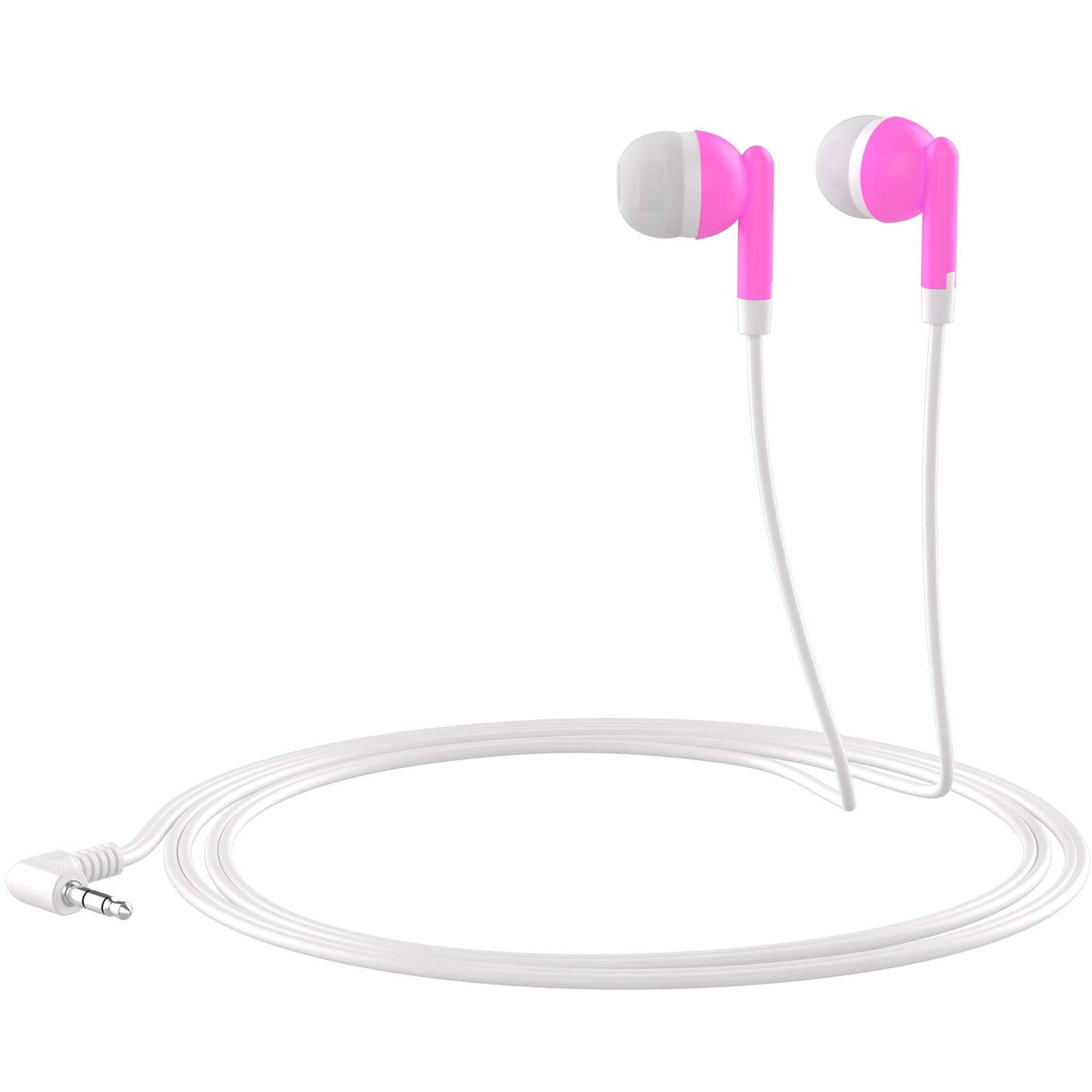 Maeline Bulk Earbuds with 3.5 mm Headphone Plug - 20 Pack - Pink