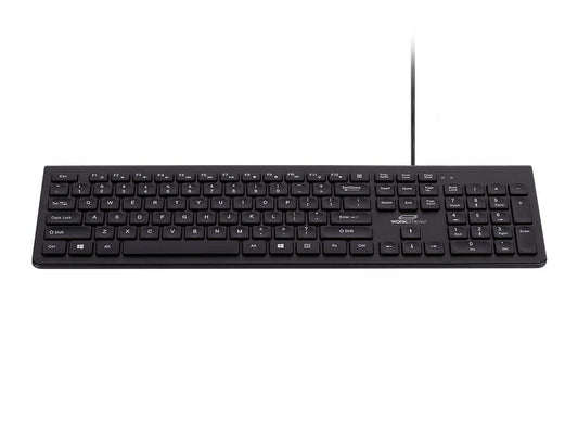 Monoprice Low-Profile Spill-Resistant Silent Keyboard - Membrane Water-Resistant Coating 10 Million Keystrokes - Workstream Collection,Black