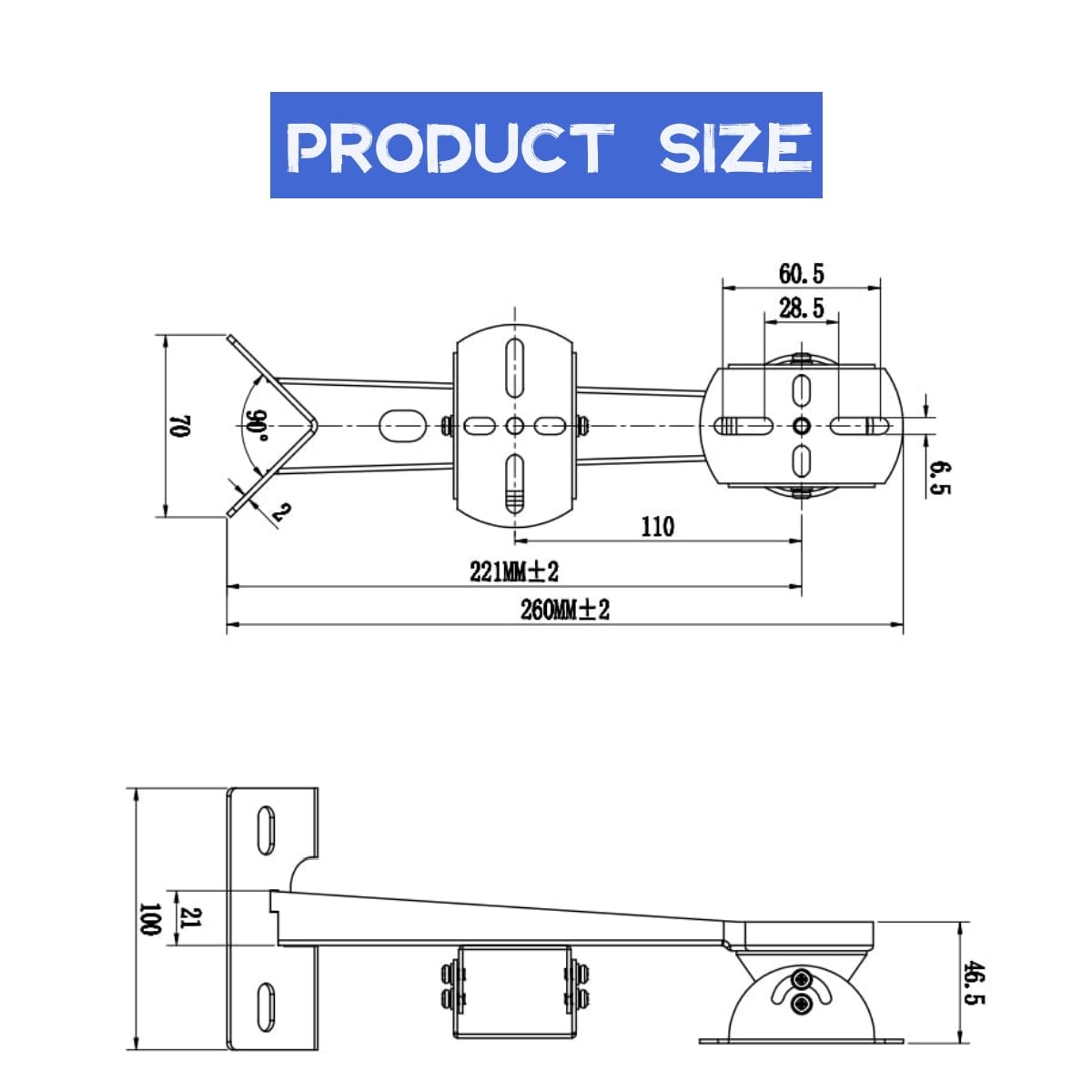 GledeYeTec Security Camera Corner Pole Mounting Bracket,Stainless Steel Wall Corner Mount Holder Pole/Column Mounting Camera Bracket for Double CCTV