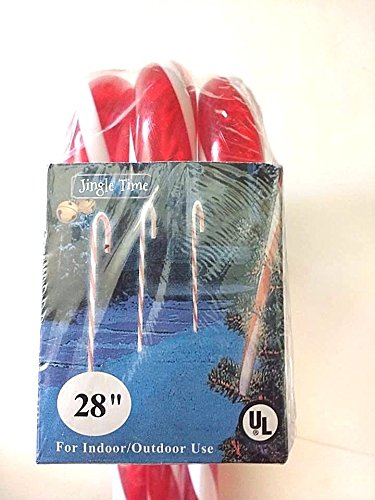 Jingle Time Lighted Candy Cane Pathway Markers (28") -Set of 12 (4-3 Packs)
