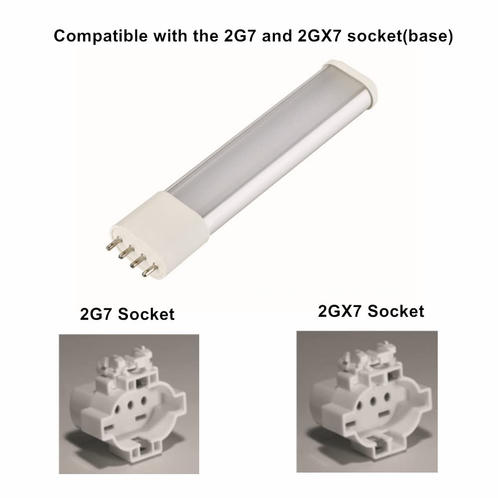 SATZOL 6000K Daylight AC120V 7W 2G7 2GX7 LED Horizontal PL Bulb, 13W 4 Pin Fluorecent CFL Lamp Replacement, Compatiable with the 2G7 and 2GX7 Socket
