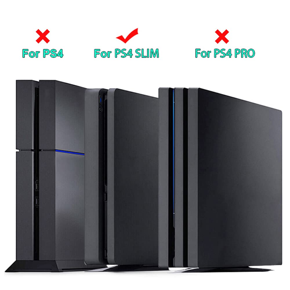 Vertical Stand for PS4 Slim, Built-in Cooling Vents and Non-Slip Feet Steady Base Mount Holder for PlayStation 4 Slim Console, Black