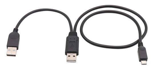 zdyCGTime USB 2.0 A Dual Power Micro Cable, USB 2.0 A Male to USB 2.0 A +Micro USB Male Y Adapter Charging Cable for Samsung, HTC, Tablet and More…