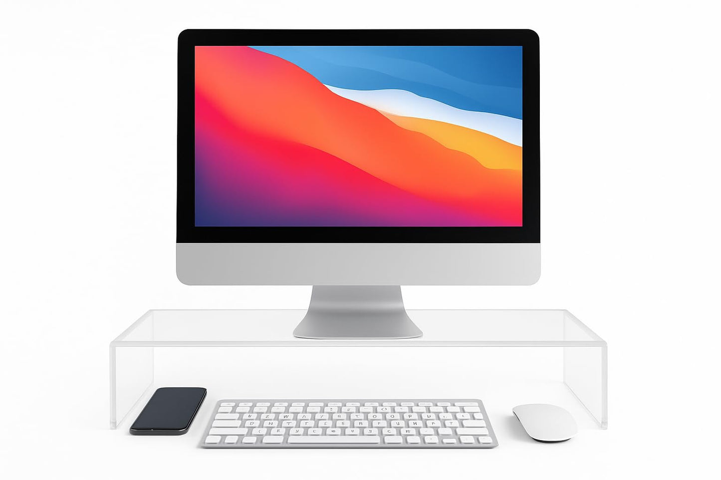 Azar 515360 Acrylic Monitor Stand Riser - Made in USA Laptop stand and Monitor Riser Acrylic Monitor Stand Riser Clear Laptop Stand for Desk Ergonomic