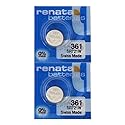 Renata 361 SR721W Batteries - 1.55V Silver Oxide 361 Watch Battery (2 Count)