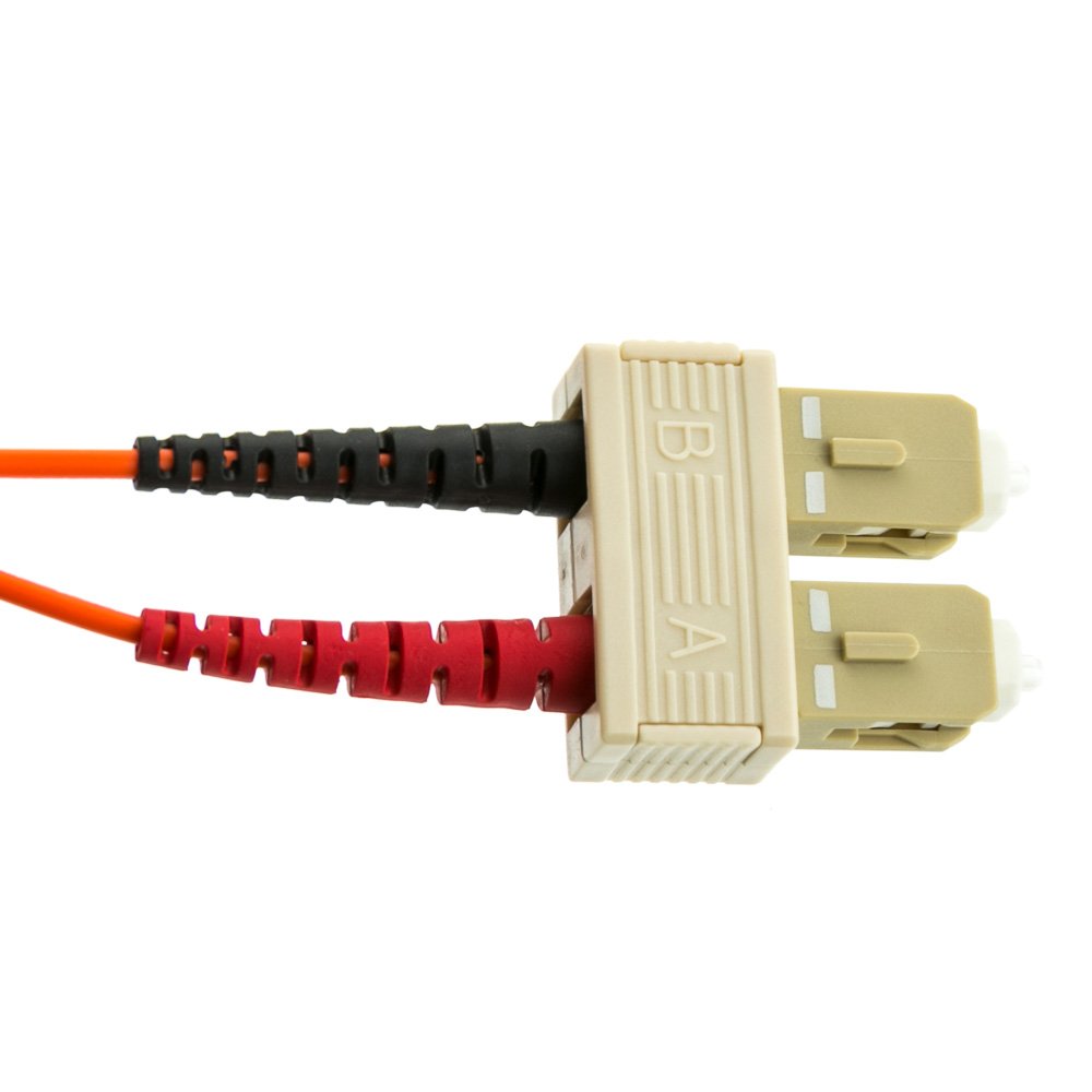 CableWholesale LC to SC OM1 Multimode Duplex Fiber Patch Cord, 3m/10ft