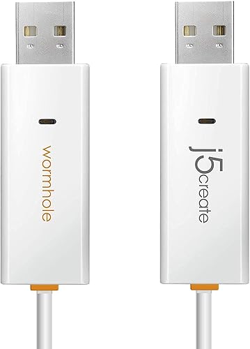 j5create Wormhole Switch USB Transfer Adapter: Seamlessly Share Files, Keyboard, and Mouse Between Win/Mac, Win/Win, and Mac/Mac (JUC400)