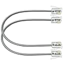 NECABLES 2Pack 6 Inch Short Telephone Cord Phone Cable Wall Phone Cord for Landline RJ11 6P4C Male to Male