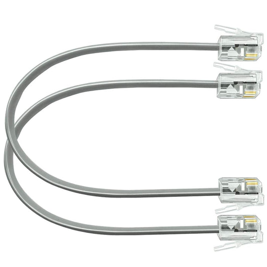 NECABLES 2Pack 6 Inch Short Telephone Cord Phone Cable Wall Phone Cord for Landline RJ11 6P4C Male to Male