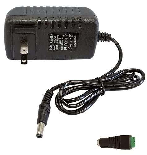 24v DC Power Supply 1A 24W AC Adapter 100v-240v AC to DC 24v 1a Power Cord with 5.5mmx2.5mm Plug for dc 24v1a led Strip Lights