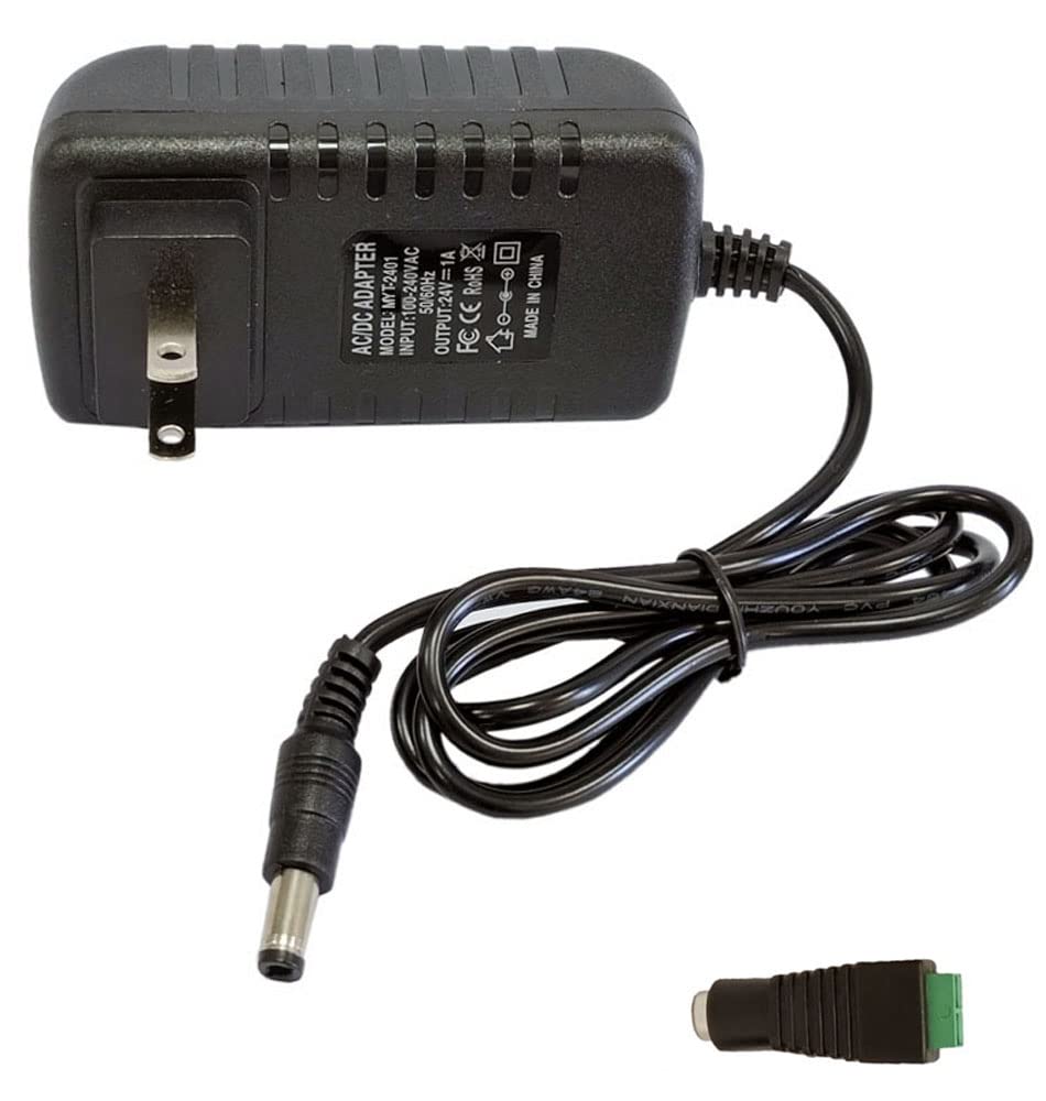 24v DC Power Supply 1A 24W AC Adapter 100v-240v AC to DC 24v 1a Power Cord with 5.5mmx2.5mm Plug for dc 24v1a led Strip Lights