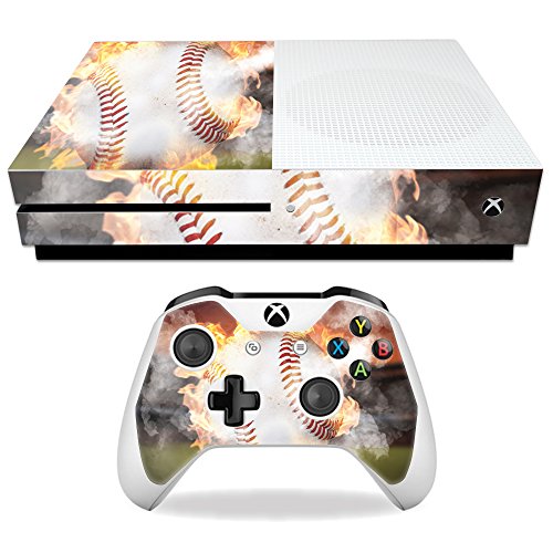 MightySkins Skin Compatible with Microsoft Xbox One S - Fastball | Protective, Durable, and Unique Vinyl Decal wrap Cover | Easy to Apply, Remove,