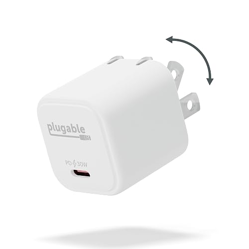 Plugable 30W USB-C GaN Charger - MagSafe-Compatible, Fast Charging for iPhone, iPad, Galaxy & USB-C Devices - IT Deployment, Business Travel & Remote