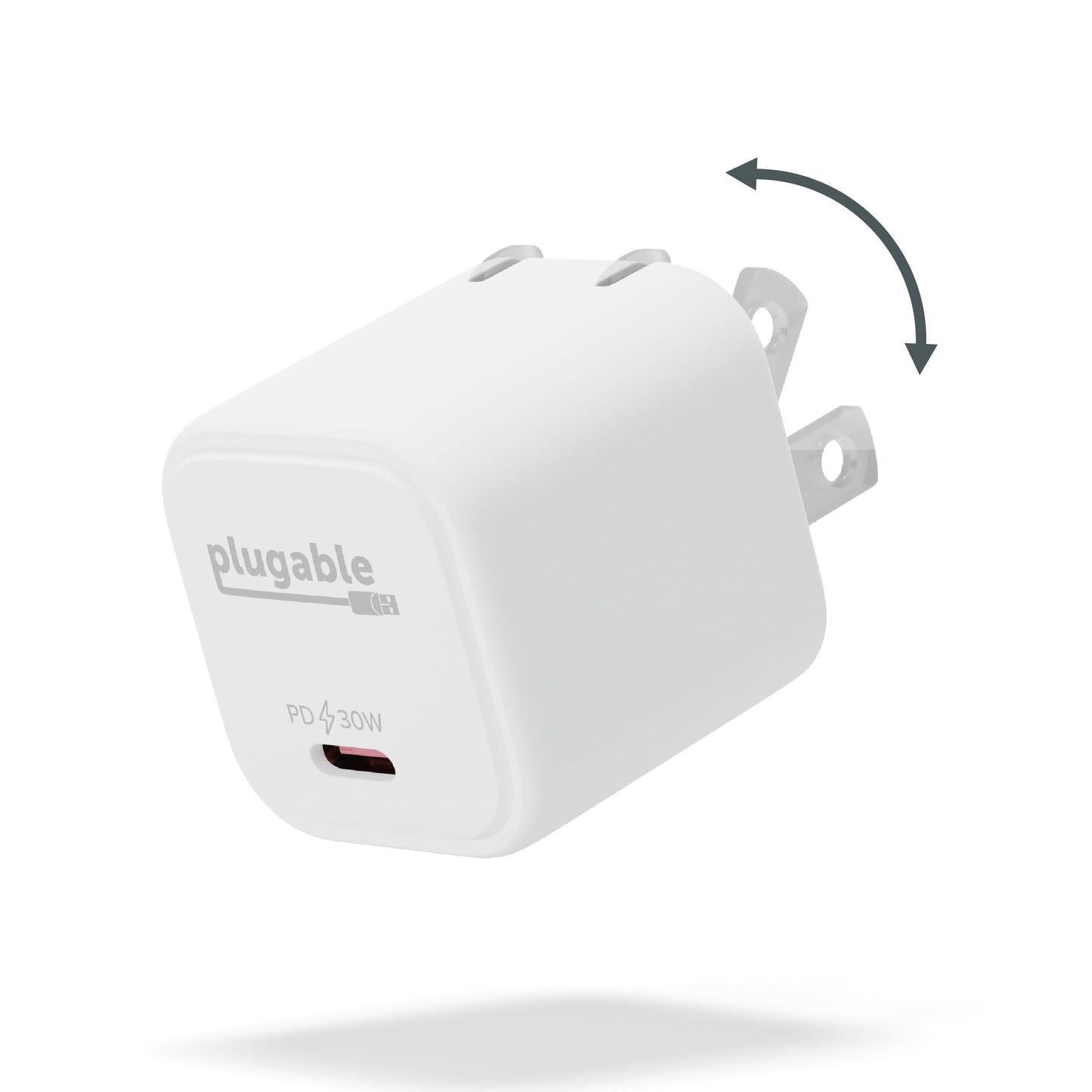 Plugable 30W USB-C GaN Charger - MagSafe-Compatible, Fast Charging for iPhone, iPad, Galaxy & USB-C Devices - IT Deployment, Business Travel & Remote