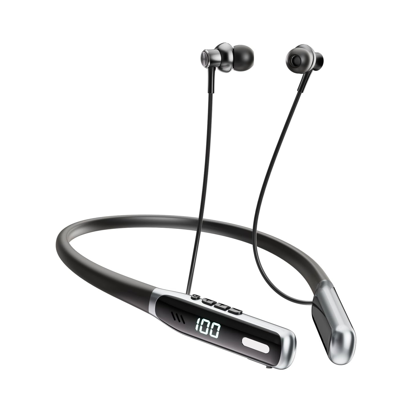 NEOQOQO Wireless Neckband Earbuds, Bluetooth 5.4 Neckband Earbuds with Built-in Microphone, Lightweight, ENC Multi-Connect Neckband Sports Earphones