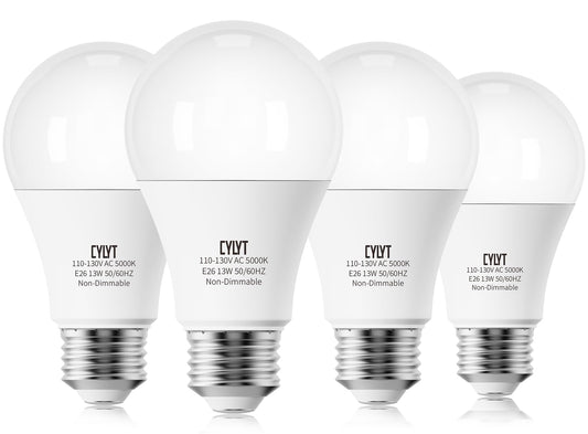 CYLYT 100W Equivalent Bright LED Light Bulbs, Daylight White 5000K A19 Lightbulbs, Focos LED para Casa, for Kitchen Bedroom Indoor, 1500 Lumens, E26