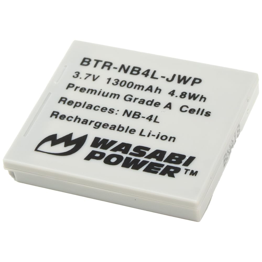 Wasabi Power Battery (2-Pack) and Charger for Canon NB-4L and Canon PowerShot SD40, SD400, SD450, SD600, SD630, SD750, SD780, SD960, SD970, SD1000