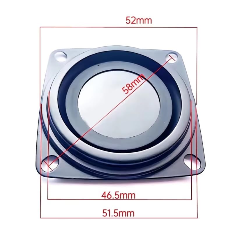 SiyphuNing 2pcs 2 Inch 52mm Woofer Vibrating Membrane Iron Rubber Vibration Diaphragm Plate Replacement Passive Radiator Film for Bass Speaker
