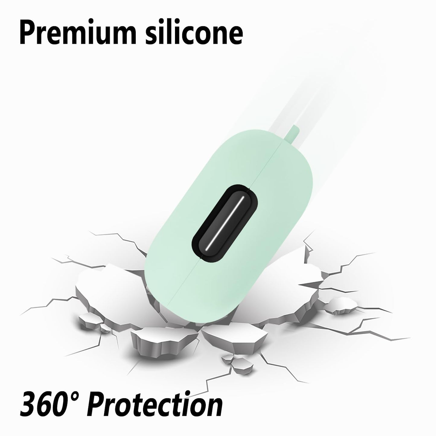 Geiomoo Soft Silicone Case for Anker Soundcore Sport X20, Shockproof Protective Skin Cover with Carabiner (Luminous Green)