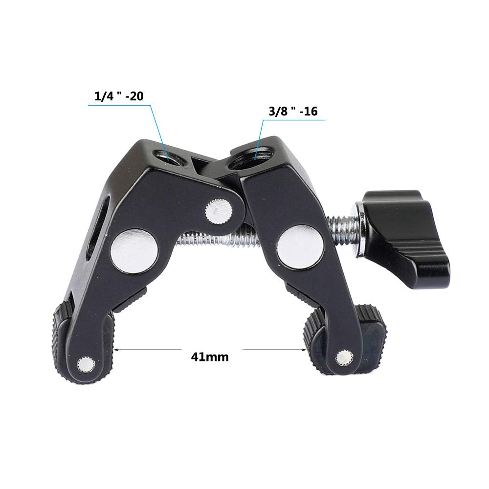 Kayulin Super Crab Clamp with 1/4"-20 Mounting Points for Photo Studio Kit(2 Piece,Black)