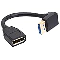 GLHONG 8K DisplayPort 1.4 Extension Cable, 90 Degree Angle DP Male to DP Female Extender Adapter Connector Cord, Support 8K@60Hz 4K@144Hz 1080p@240HZ