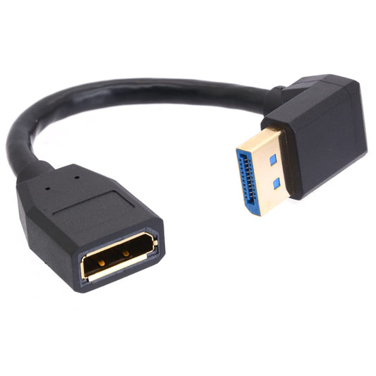 GLHONG 8K DisplayPort 1.4 Extension Cable, 90 Degree Angle DP Male to DP Female Extender Adapter Connector Cord, Support 8K@60Hz 4K@144Hz 1080p@240HZ