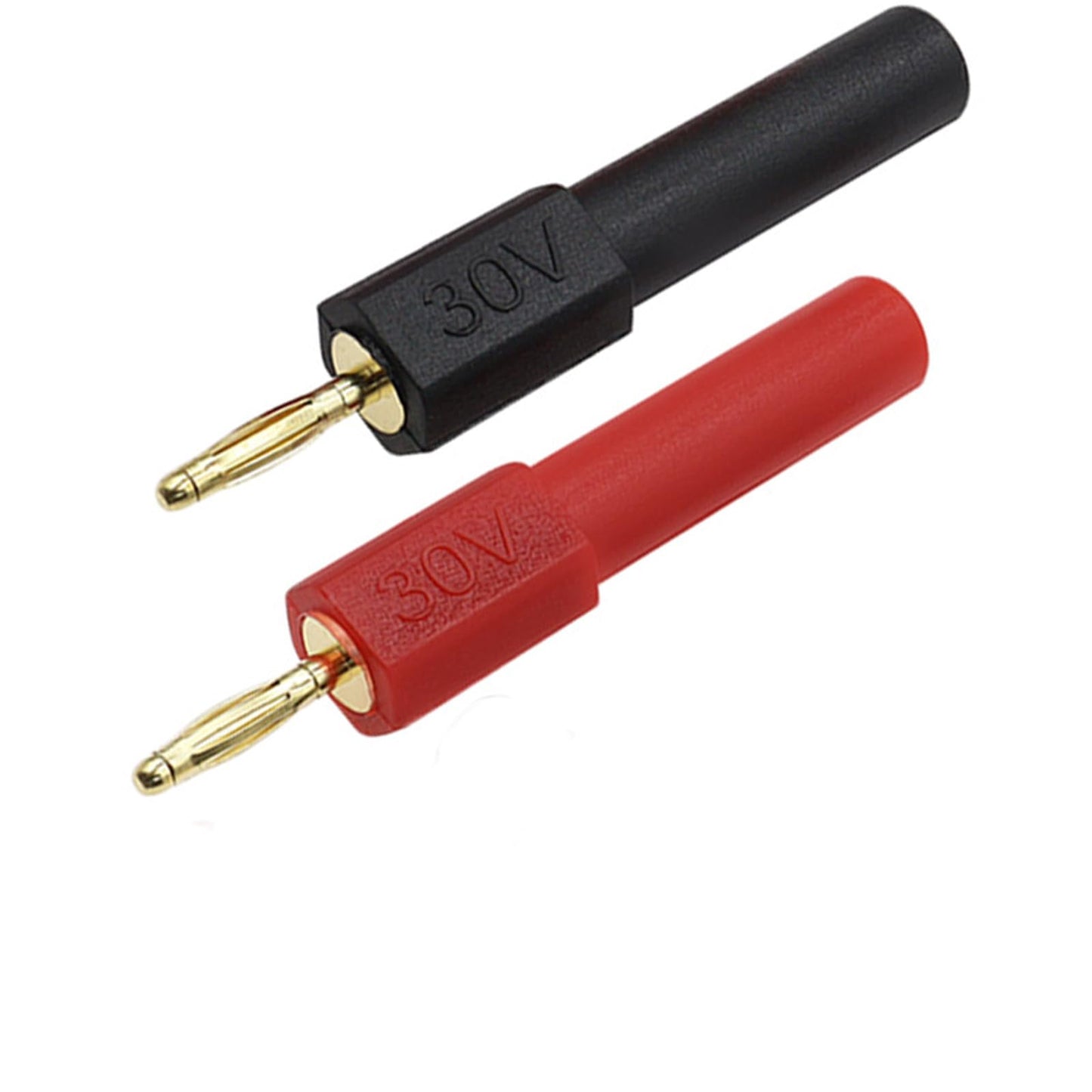 2mm Male Pluge to 4mm Female Banana Jack Probe Connectors Adapters Black and Red - (8 Pcs)