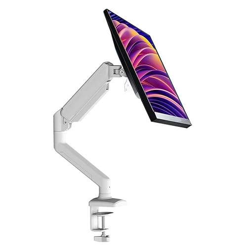 XLRPAT Monitor Stand, Balanced Robotic arm Desktop Stand, Elevated Desk, Computer Desktop Suspended air Pressure arm 17-32 inch White Hanging Rack