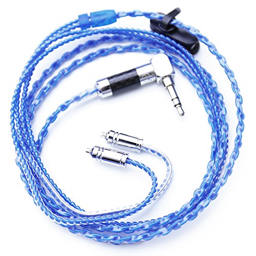 ZY HiFi Cable SE215 315 425 535 Four-core Twisted Silver Plated OFC Upgrade Cable ZY-065 Blue