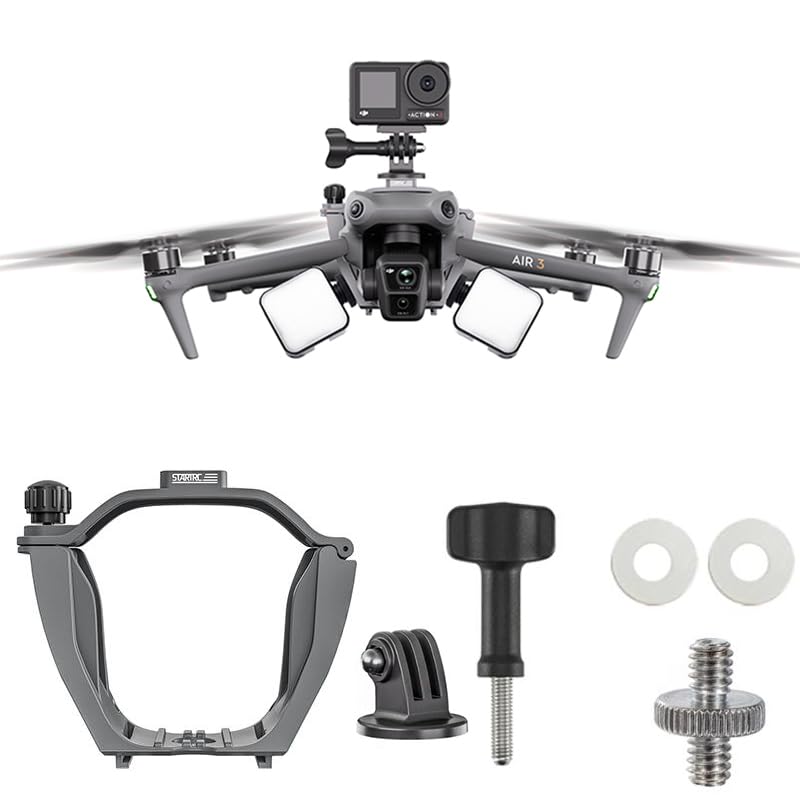 Coyktonty Camera Fixing Bracket for DJI AIR 3,Extension Mount Holder for GoPro 13 12 11 10 9 8 7/INSTA360 Series X3 X2 X/Action 4 3 2