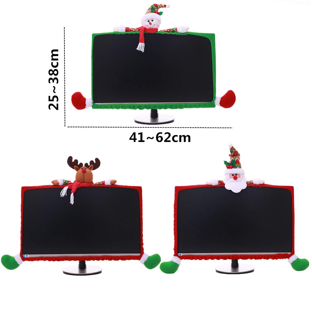 SUSHAFEN Monitor Border Cover for Home Office TV & Laptop Decoration-Snow Man