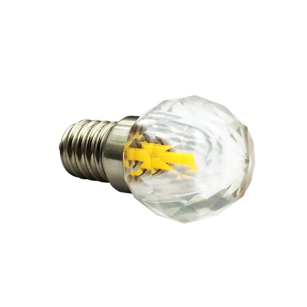 2W E12 Mini Globe Crystal LED Light Bulb Dimmable COB Bulbs 20W Incandescent Equivalent Daylight White 6000K E12 Candelabra Base 300LM for Desk Lamps