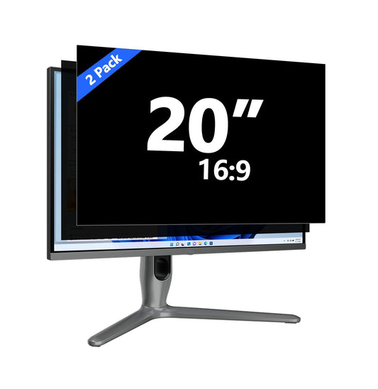 TomDetm [2-Pack] 20 Inch Computer Privacy Screen for 16:9 Monitor, Removable Anti Glare Blue Light Filter & Anti-Scratch Protector Film - Eye