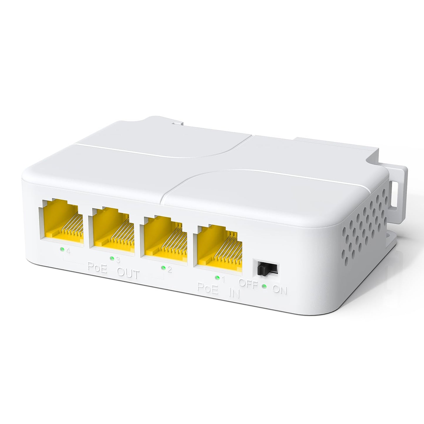 Gigabit PoE Extender 1 in 3 Out, VunLink 4-Port 1000Mbps PoE Repeater, IEEE 802.3af/at 30W, 100m (328ft) Extension, VLAN, Plug & Play, Wall Mount