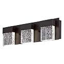 Westinghouse 6372600 Cava II Three-Light, 21-Watt LED Indoor Wall Fixture, Matte Black Finish with Bubble Glass