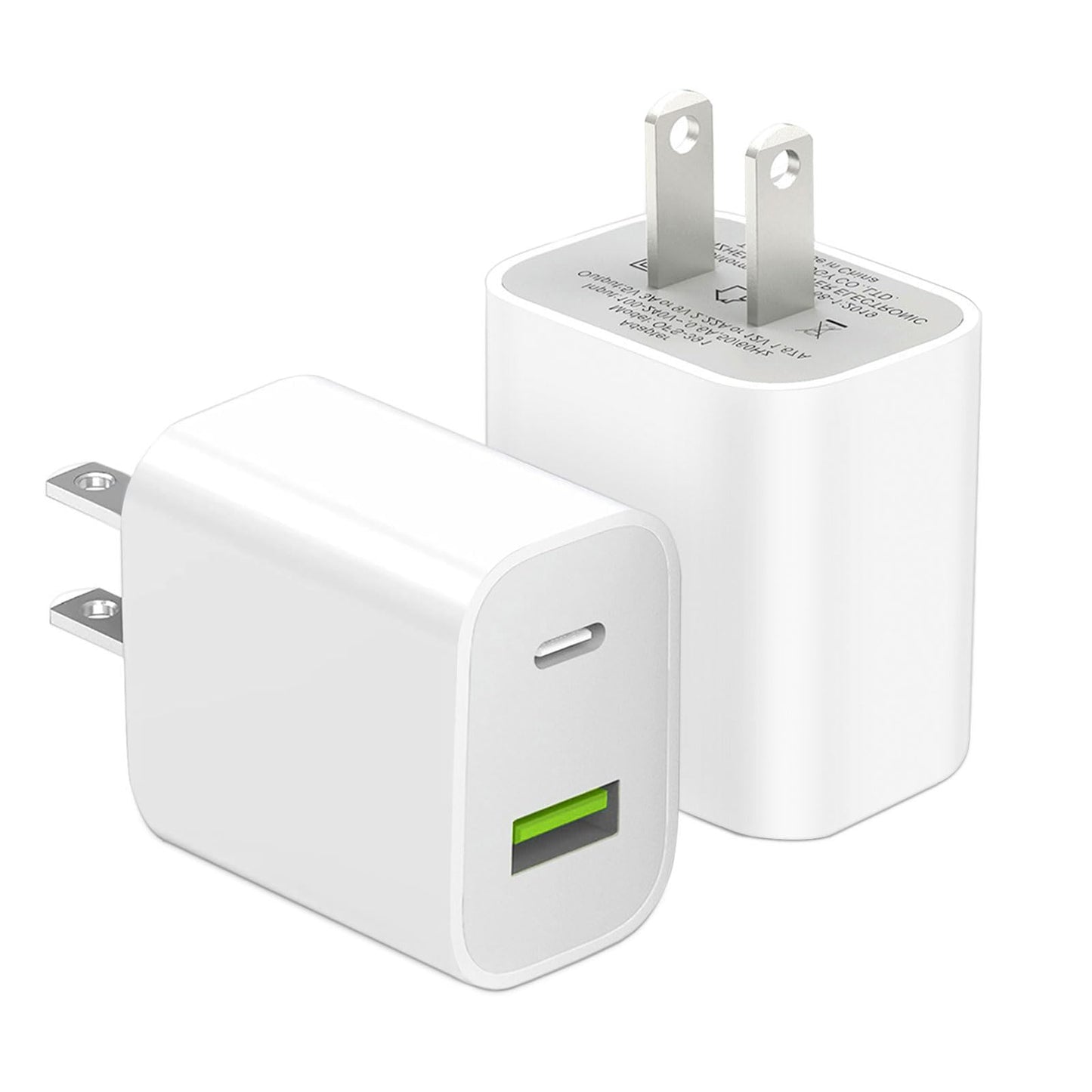 2 Pack USB C Charger Block, Dual Port Type C Wall Charger Fast Charging 20W Power Adapter Cube for iPhone 14/14 Pro/14 Pro Max/14 Plus/13/12/11