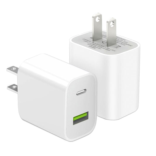 2 Pack USB C Charger Block, Dual Port Type C Wall Charger Fast Charging 20W Power Adapter Cube for iPhone 14/14 Pro/14 Pro Max/14 Plus/13/12/11