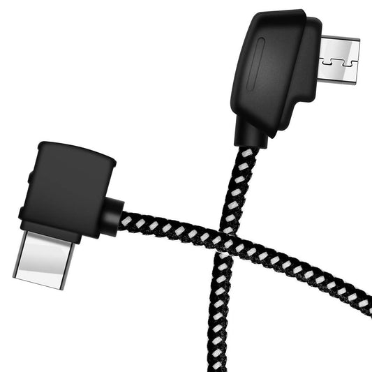 Hanatora 3.66 Inch Micro AB to USB C Remote Controller Cable for DJI Mavic Mini SE,Mavic 2 Pro Zoom,Mavic Air,Mavic Pro Platinum, Phone OTG Nylon